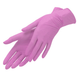 Перчатки Nitrile смотр, нитрил, неопуд,розовые (135)